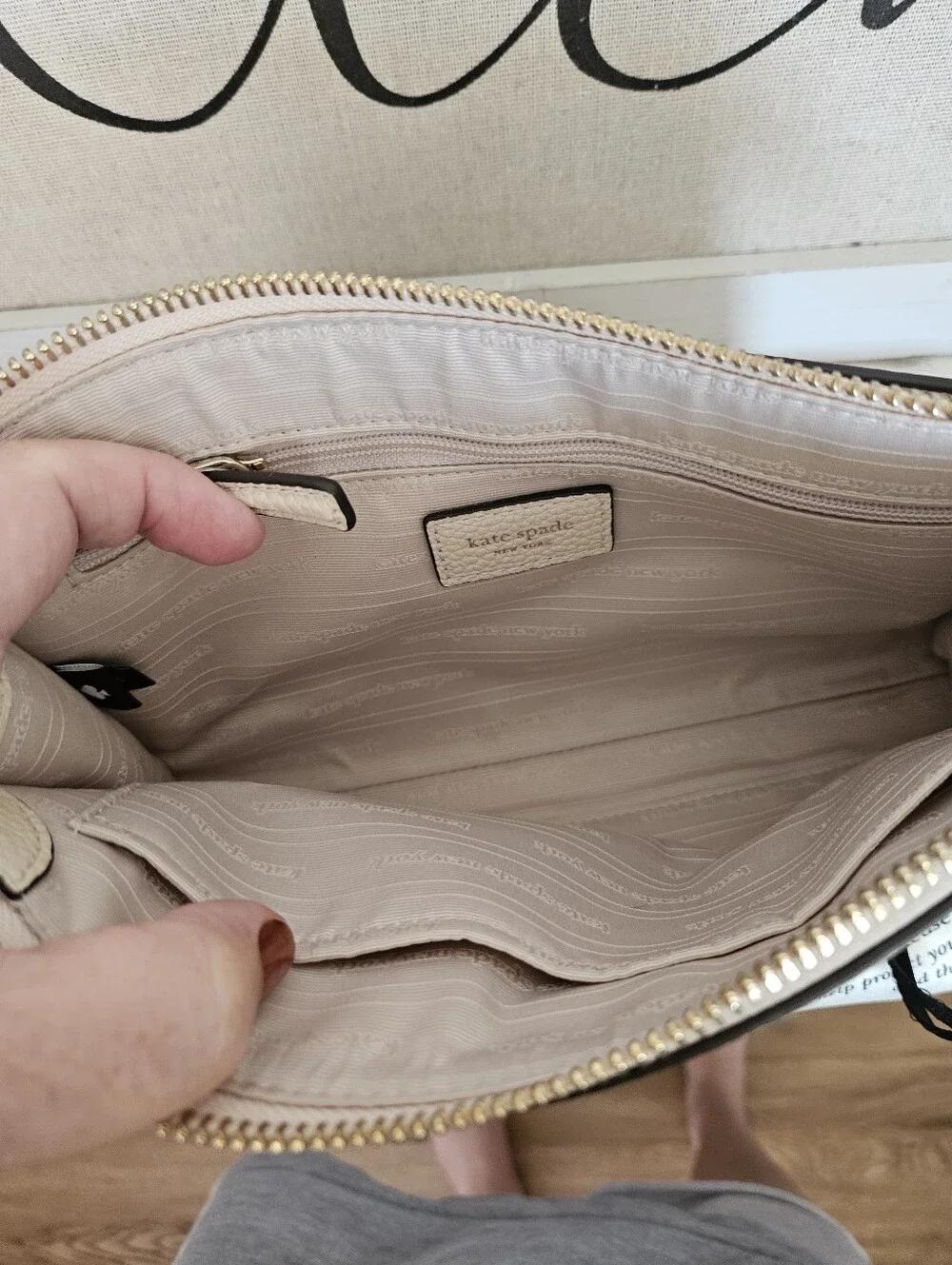 kate spade Cream Leather Crossbody Bag